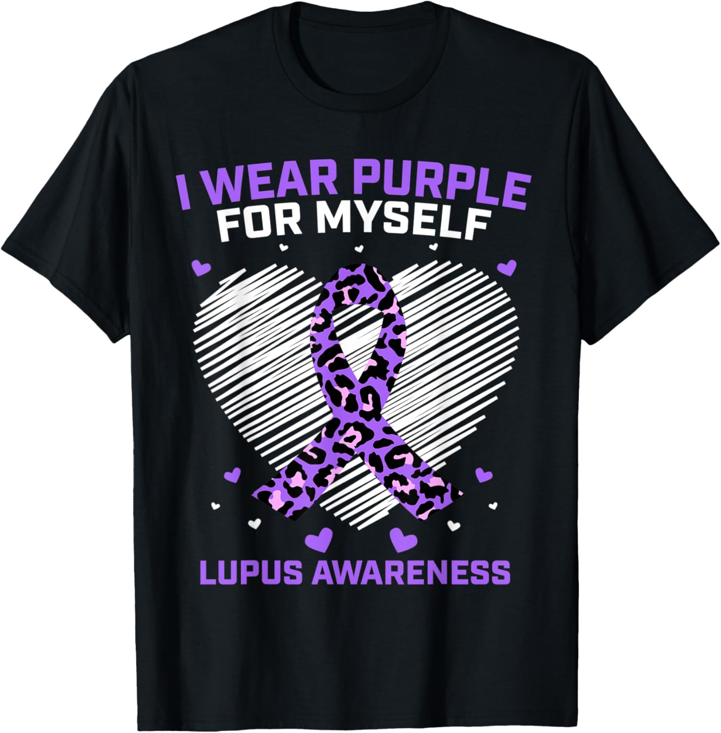 Cheetah Print Heart I Wear Purple For Myself Lupus Awareness Apparel Viral TikTok Find Everyday Wear