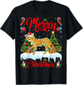 Cheetah Merry Christmas Tree Lighting Santa Cheetah Xmas Apparel Streetwear Style Everyday Wear