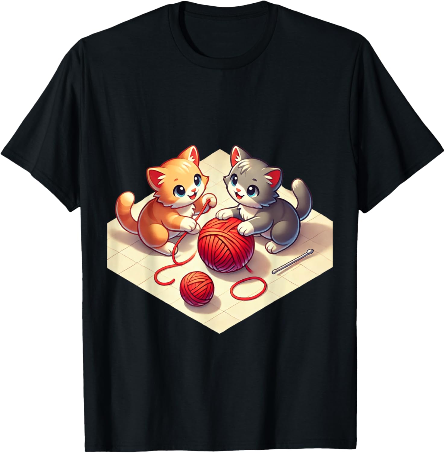 Cute Cartoon Anime Kittens Playing with Yarn Yarn Supply | High Search Volume | Customer Favorite