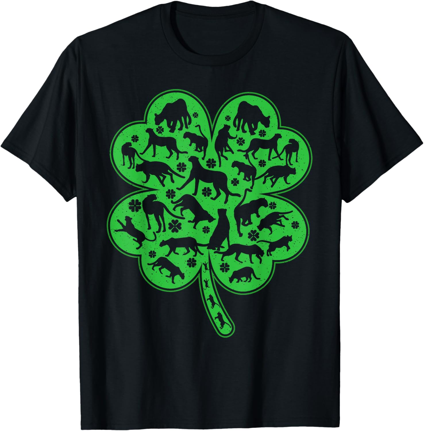 Luckiest Irish Shamrock Leaf Cheetah St Patrick s Day Apparel Streetwear Style Everyday Wear