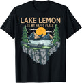 Fishing Boating Camping - My Happy Place Lake Lemon Apparel | Premium Quality | Aesthetic Casual Look