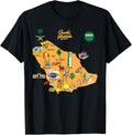 Travel map of Saudi Arabia, major cities, tourist places Apparel | Premium Quality | High CTR Boost