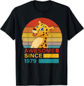 Cheetah 1979 Birthday Funny Vintage Cheetah Retro Sunset Apparel Premium Print Everyday Wear