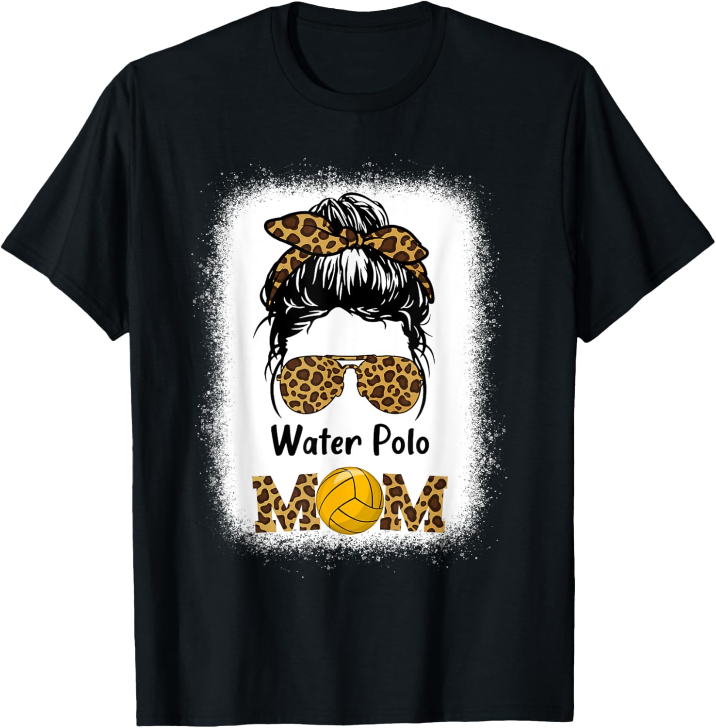 Water Polo Mom Bleached Leopard Cheetah Print Women Mama Fun Apparel Premium Print US Top Pick