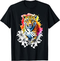 Pretty Leopard Cheetah Cat Flowers Rainbow Splash Apparel Premium Print Gift Ready