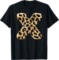 Letter X Cheetah Leopard Initial Print Name Zebra Matching Apparel Comfort Fit Fan Favorite