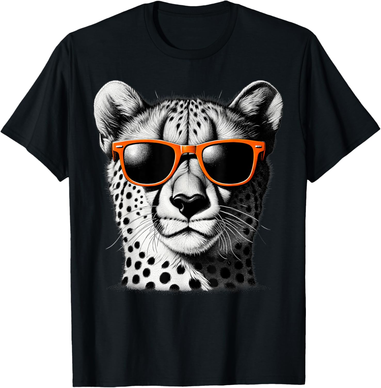Cool Cheetah Wearing Sunglasses Graphic Art Apparel Premium Print US Top Pick
