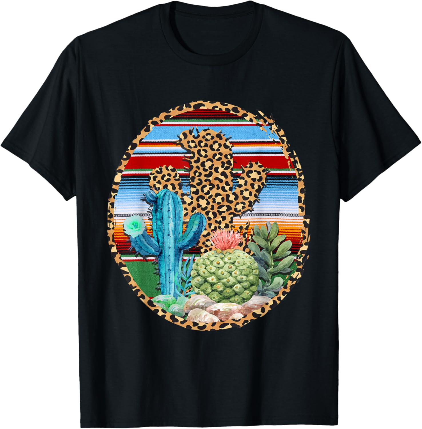 Western Leopard Cactus Serape Mexican Party Rodeo Cheetha Apparel Comfort Fit Best Seller Look