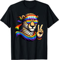 Funny Peace Sign Hand Cheetah Rainbow LGBT Lesbian Gay Pride Apparel Comfort Fit US Top Pick