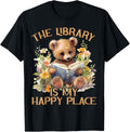 The Library Is My Happy Place Bear Teacher Apparel | Top Conversion Title | Aesthetic Casual Look