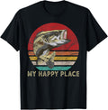 My Happy Place is Bass Fishing Gifts for Fisherman Dads Apparel | High Search Volume | Perfect Gift Choice