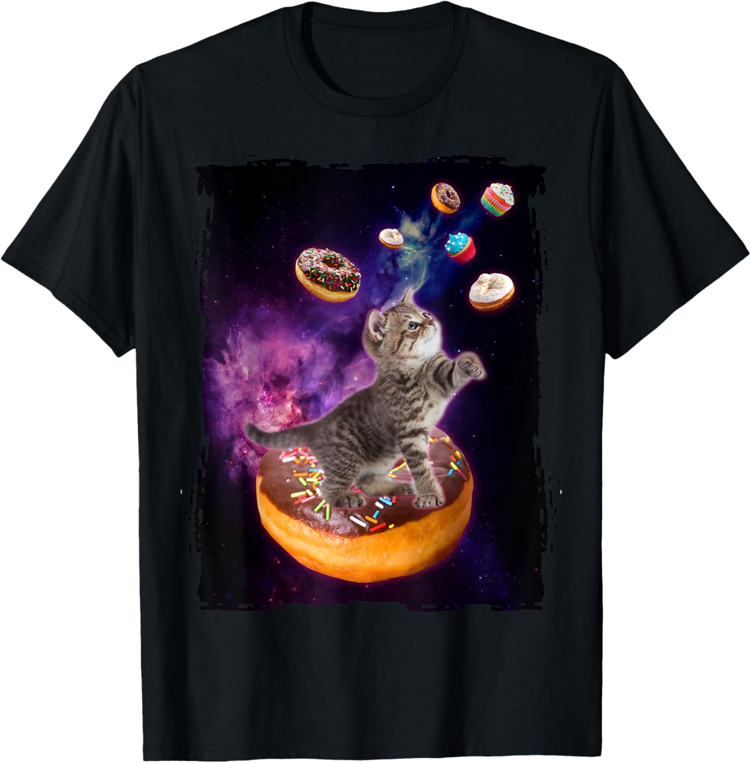 Abyssinian Cat Design Space Donuts - Kitty in Space Kid Apparel | Trending 2025 | Daily Wear Essential