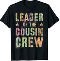 LEADER OF THE COUSIN CREW Leopard Print Funny Grandma Apparel Comfort Fit US Top Pick