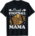 Proud Football Mama Shirt Women Football Cheetah Print T Shirt Trending US Best Seller Look