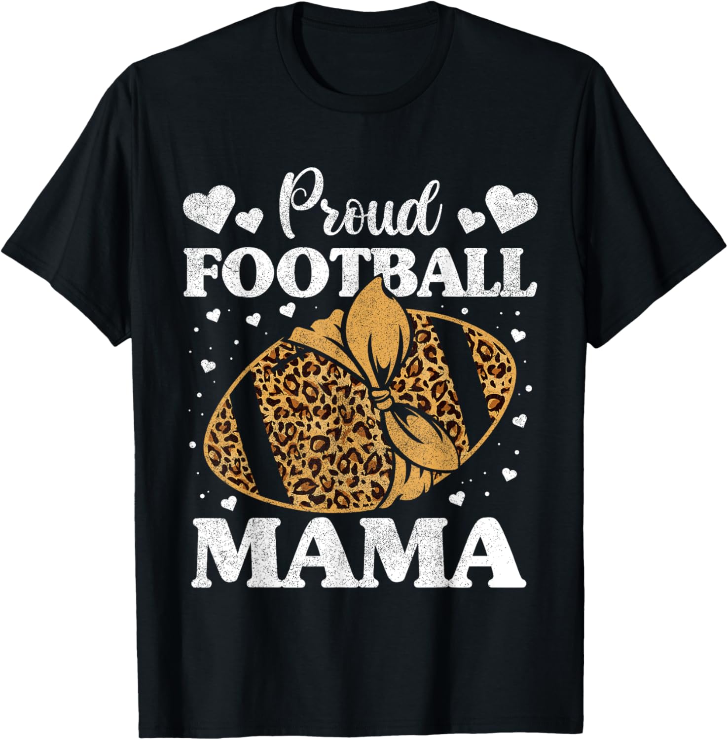 Proud Football Mama Shirt Women Football Cheetah Print T Shirt Trending US Best Seller Look