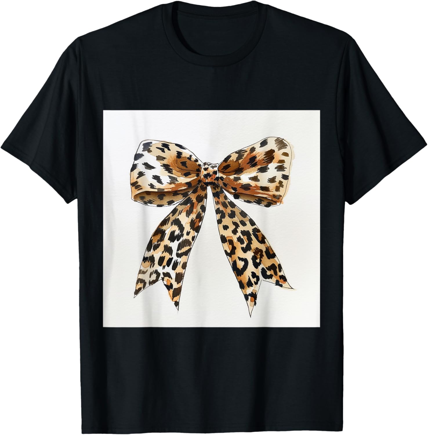 Bow in Watercolor Aesthetic cheetah leopard pattern Bow Apparel Comfort Fit Gift Ready