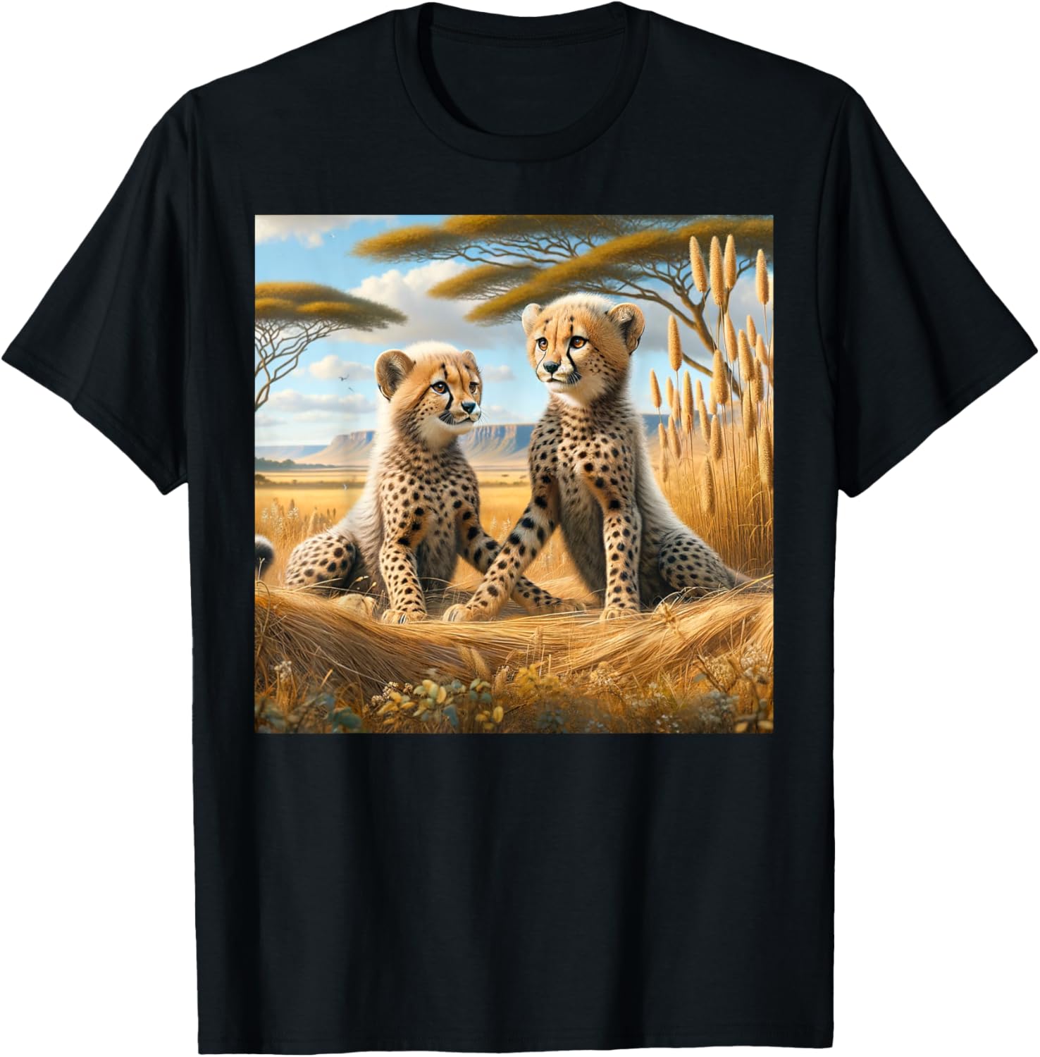 Cheetah Cubs Serengeti Big Cats Apparel Premium Print US Top Pick
