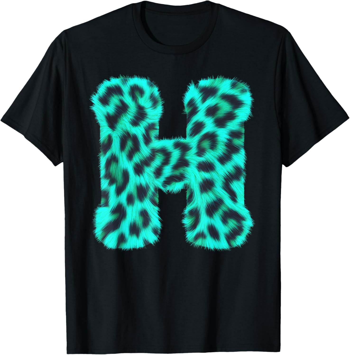 Letter H Cheetah Leopard Print Blue Initial Zebra Matching Apparel Comfort Fit Everyday Wear