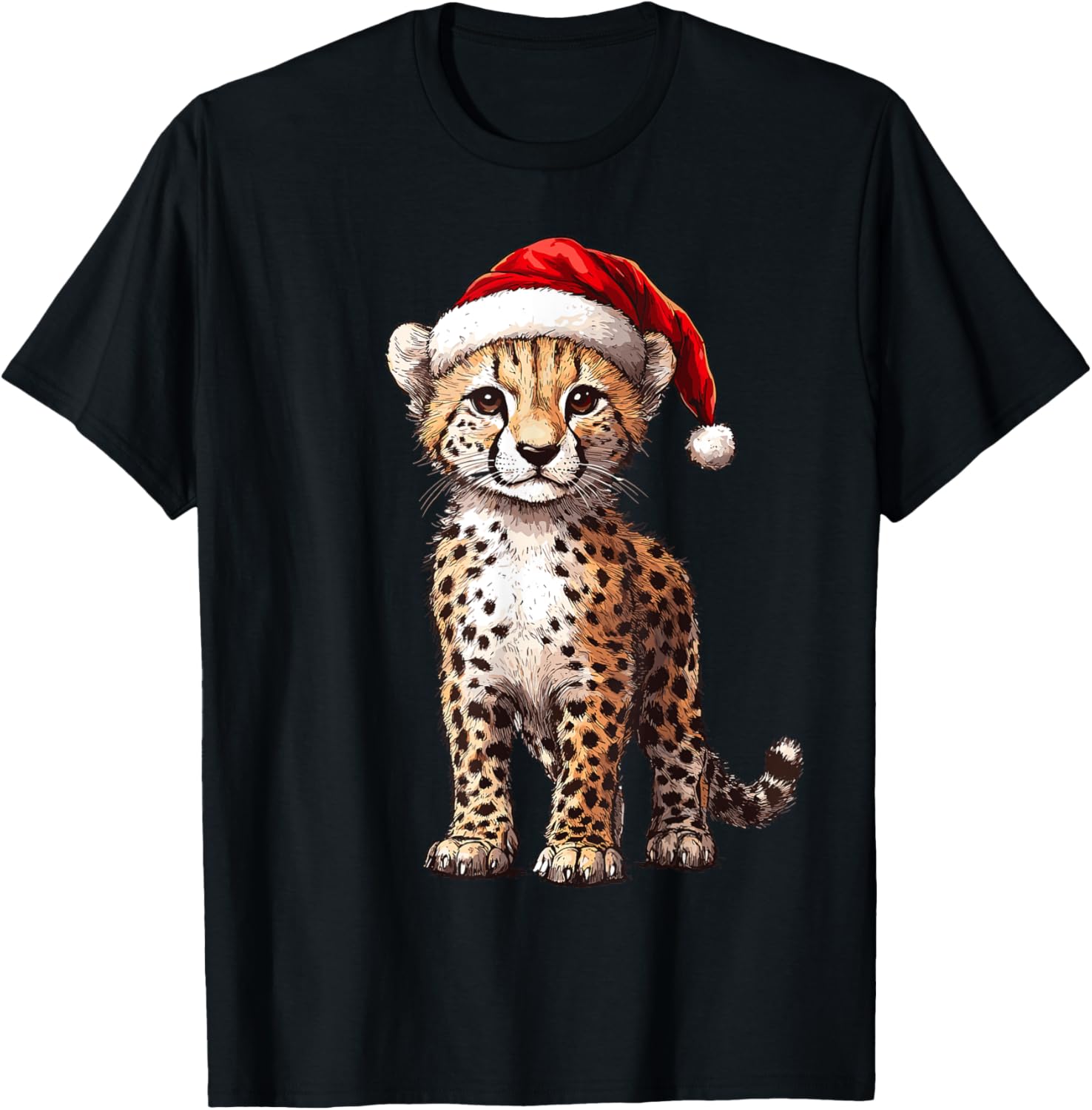 Cheetah Santa Hat Funny Cheetah Wild Animals Lover Christmas Apparel Trending US US Top Pick