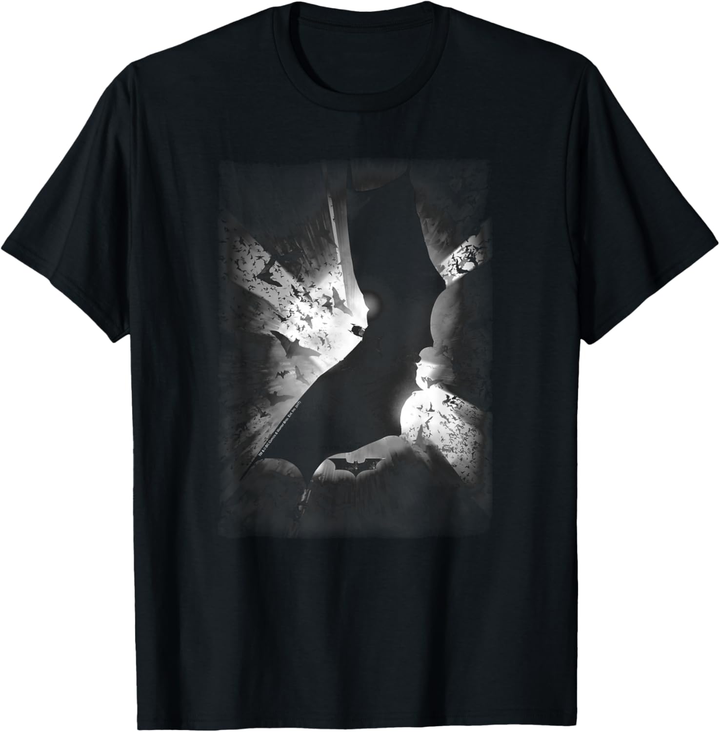 Batman Begins Black & White Poster T Shirt T-Shirt | Premium Quality