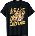 Just a Boy Who Loves Cheetahs Funny Wild Cats Lover Kid Boys Apparel Trending US Hot Right Now