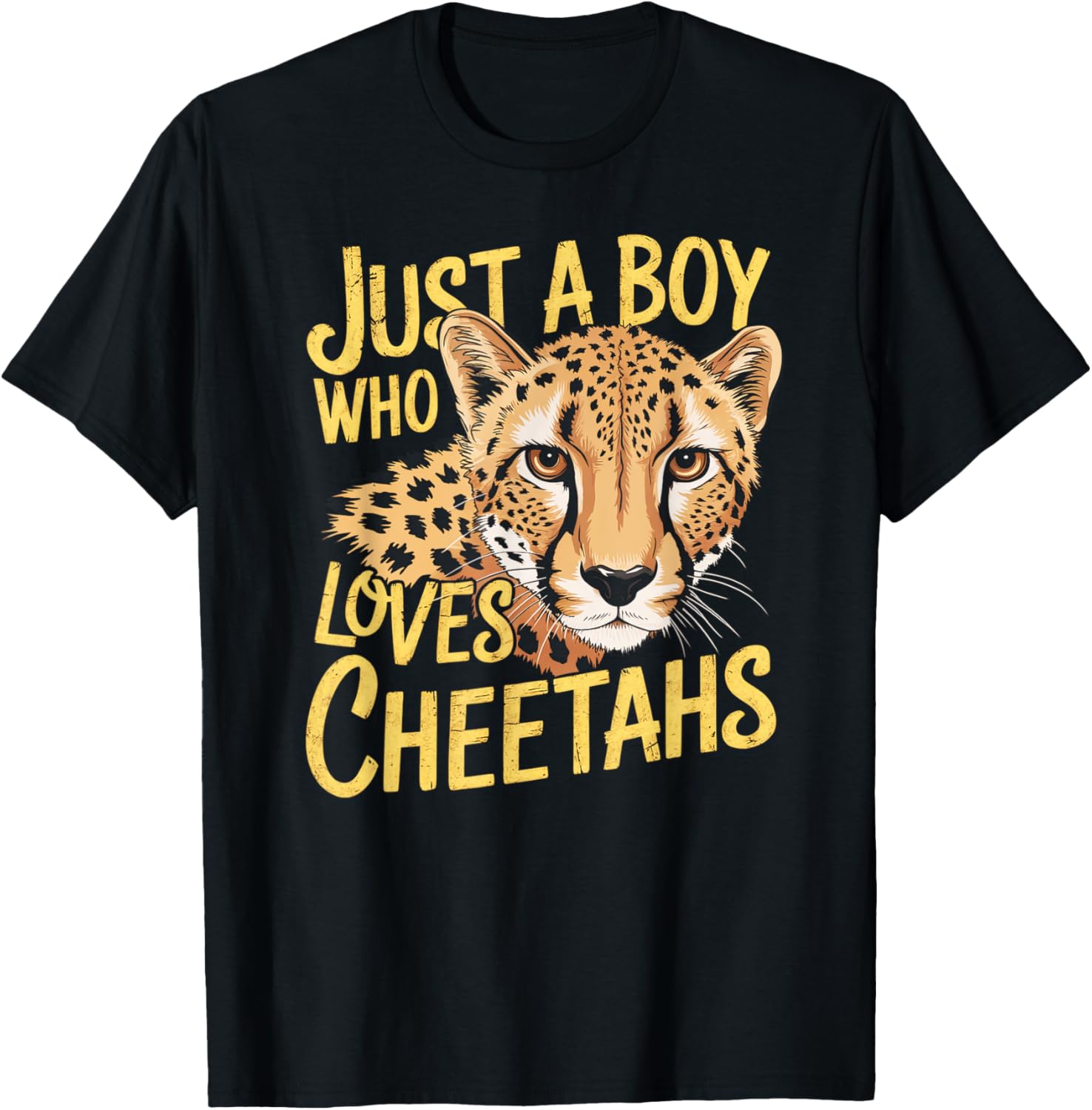 Just a Boy Who Loves Cheetahs Funny Wild Cats Lover Kid Boys Apparel Trending US Hot Right Now