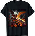 Archangel Michael Fighting Devil Christian Fantasy Graphic Apparel | Trending 2025