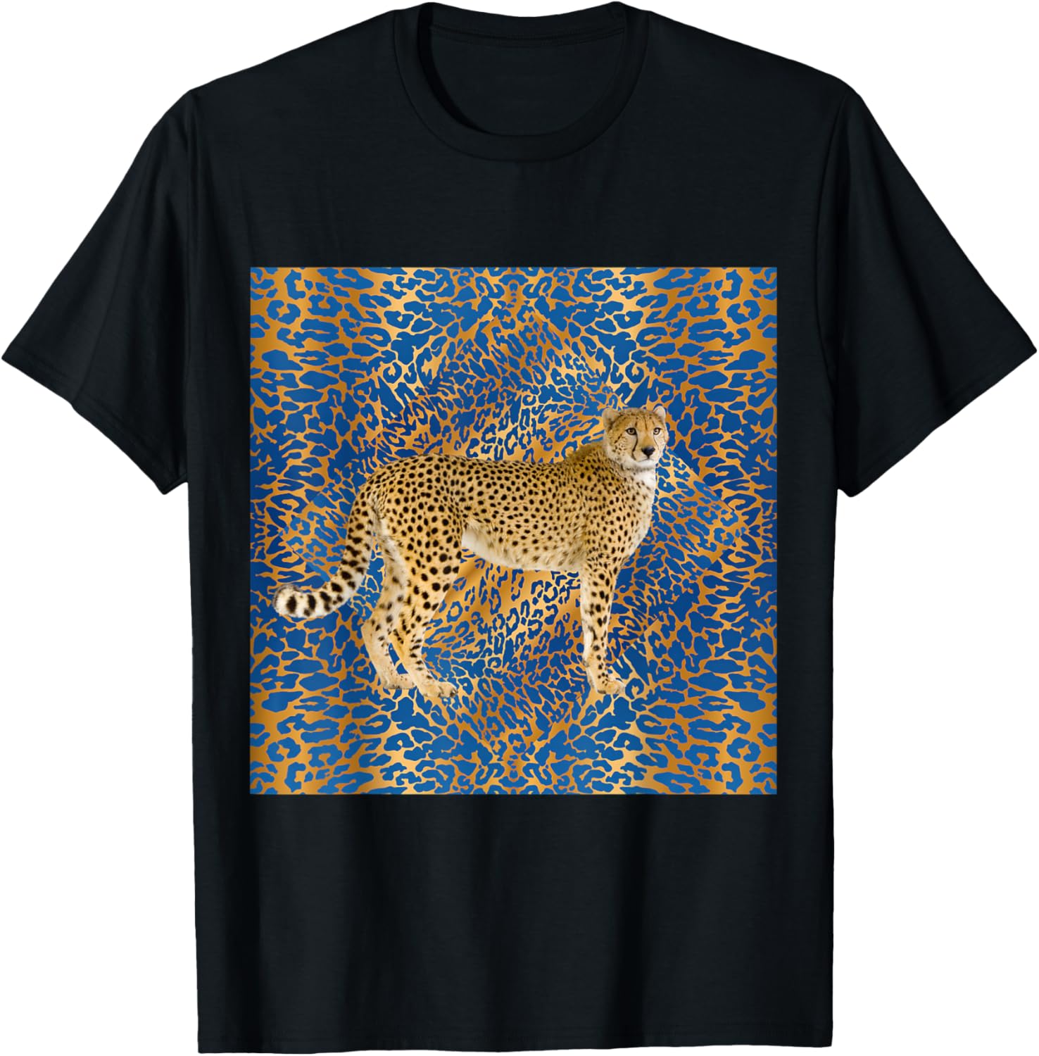 CHEETAH PRINT IN GOLDEN AND BLUE WITH CHEETAH Apparel Streetwear Style Everyday Wear