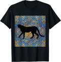 CHEETAH PRINT IN GOLDEN AND BLUE WITH SILHOUETTE CHEETAH Apparel Trending US Fan Favorite