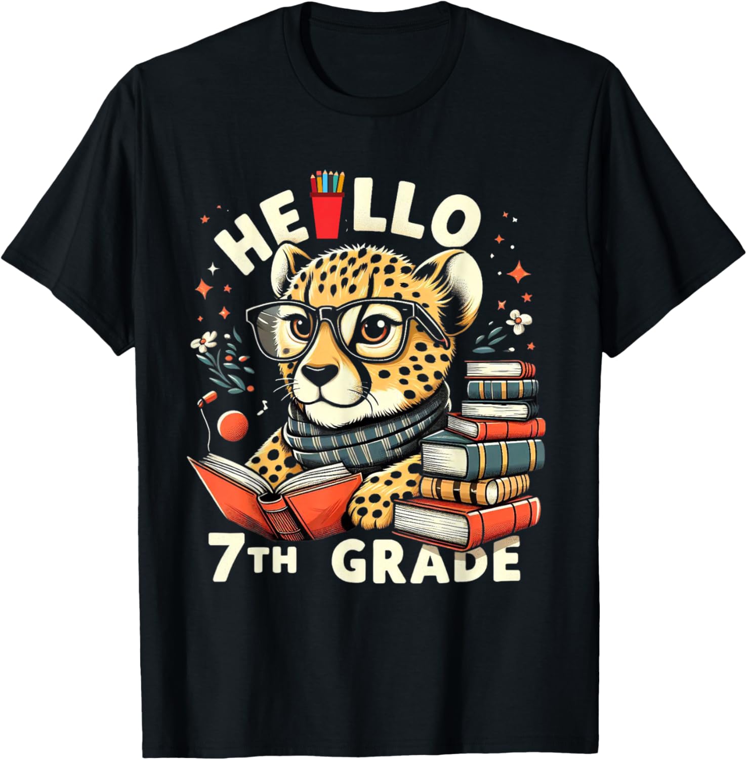 Hello Seventh Grade Cheetah Lover Back To School Teacher Kid Apparel Viral TikTok Find Fan Favorite