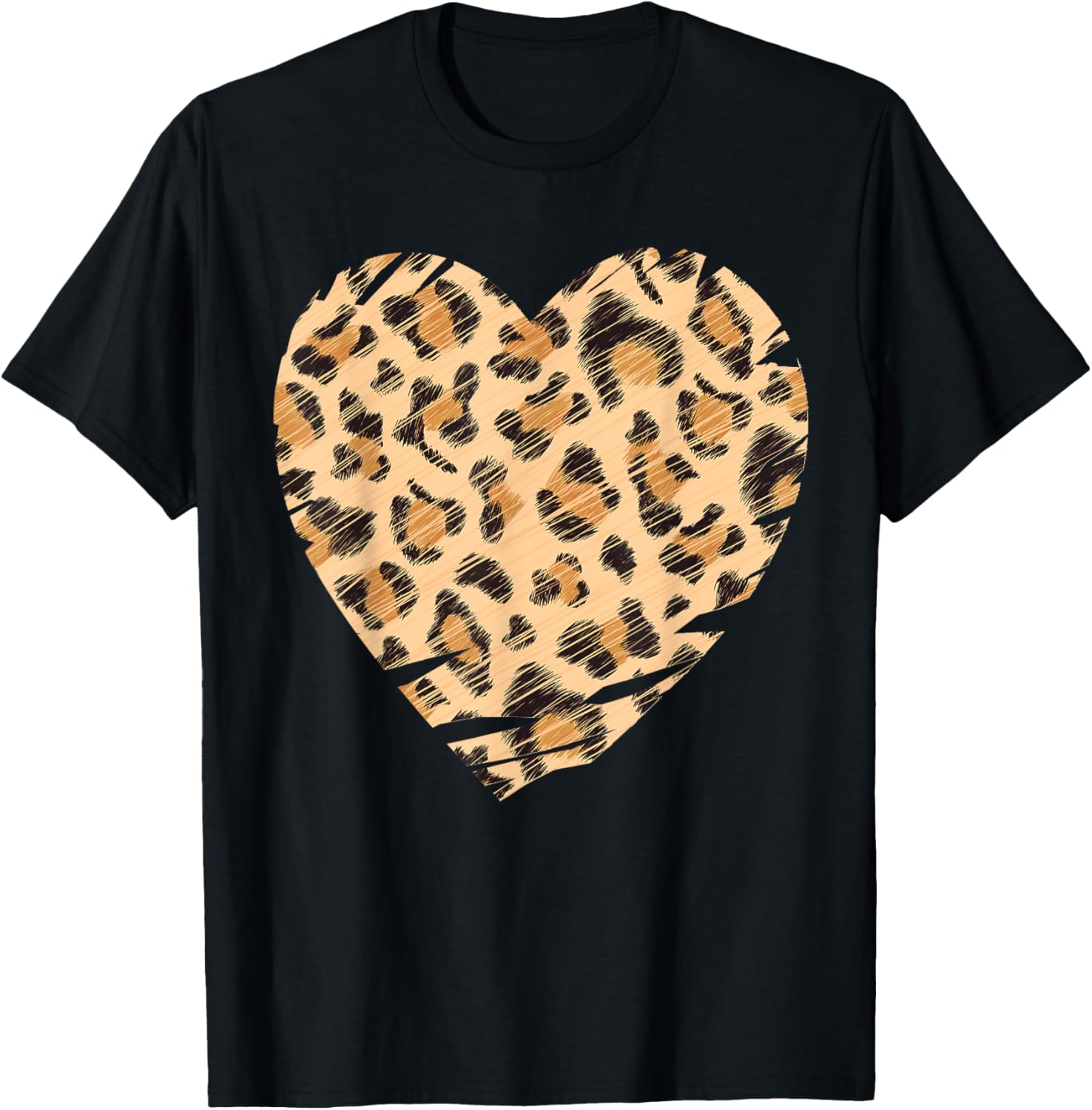 Heart Cheetah Leopard Print Distressed Apparel Premium Print Fan Favorite