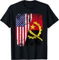 ANGOLAN ROOTS Half American Flag ANGOLA Apparel | Premium Quality