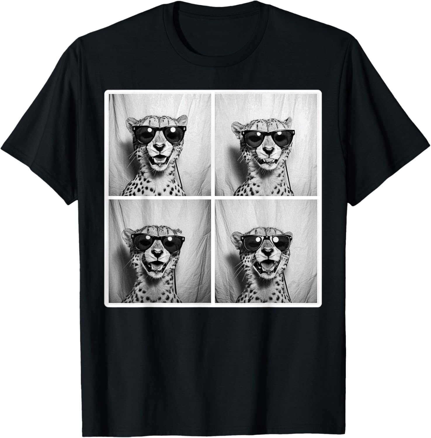 Cheetah Wearing Sunglasses Funny Photobooth Safari Selfie Apparel Streetwear Style Gift Ready