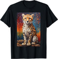 Colorful Cheetah Portrait Against Rainbow Dots African Cat Apparel Viral TikTok Find US Top Pick
