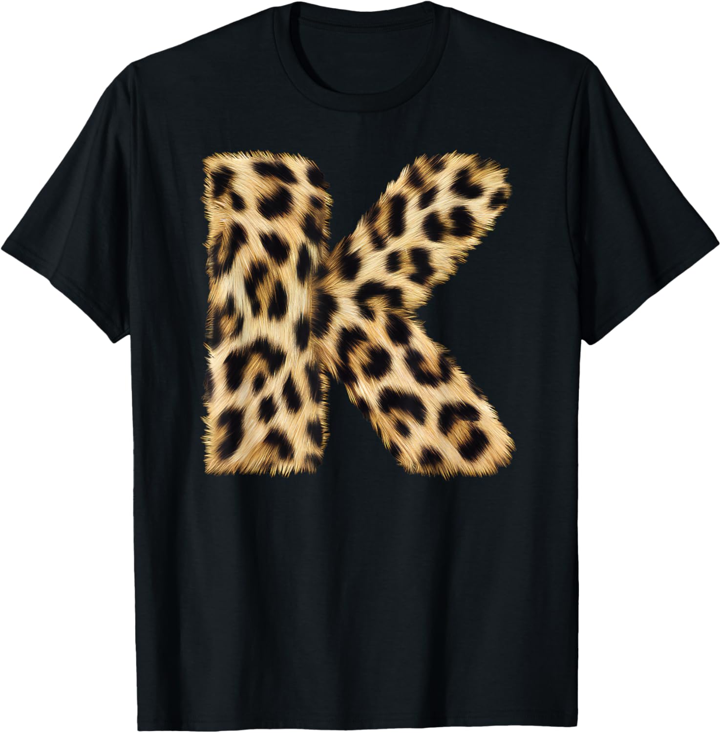 Letter K Cheetah Leopard Initial Print Name Zebra Matching Apparel Trending US Fan Favorite