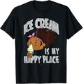 Ice Cream Shirt for Girls, Ice Cream Is My Happy Place Retro T-Shirt | US Viral Pick | Top Rated Comfort