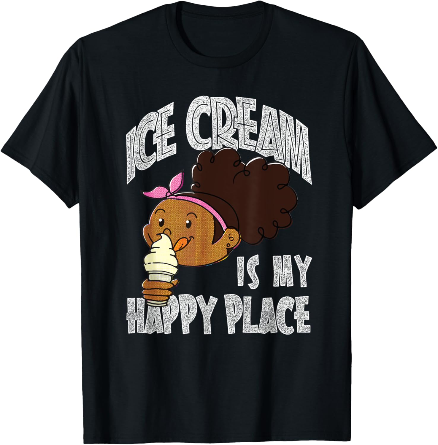 Ice Cream Shirt for Girls, Ice Cream Is My Happy Place Retro T-Shirt | US Viral Pick | Top Rated Comfort
