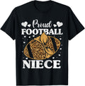 Proud Football Niece Shirt Girls Football Cheetah Print T Shirt Comfort Fit Best Seller Look
