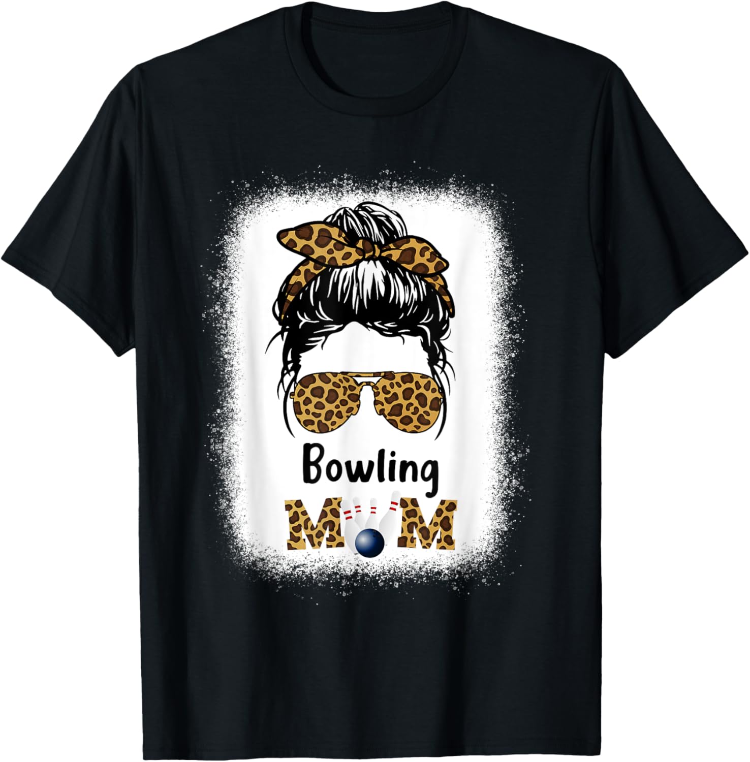 Bowling Mom Bleached Leopard Cheetah Print Women Mama Funny Apparel Viral TikTok Find Everyday Wear