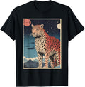 Vintage Japanese Scenery Wild Animal Cheetah Kanji Apparel Trending US US Top Pick
