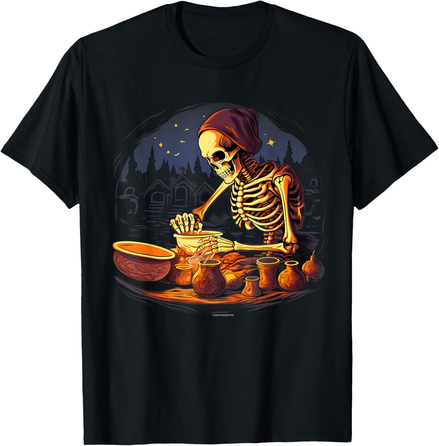 Halloween Spooky Skeleton Clay Pottery Maker Apparel | Premium Quality | Comfort Daily Wear