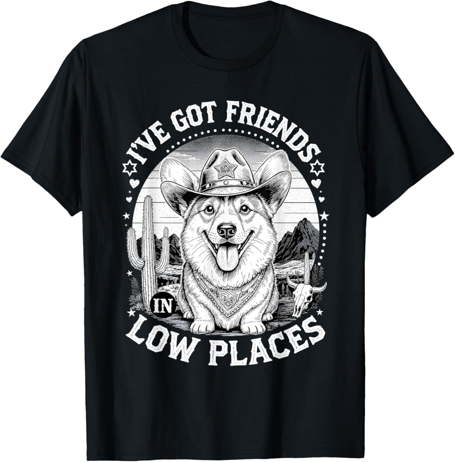 I've got friends Dog in low places Funny Corgi Mom Retro Apparel | US Viral Pick | Top Rated Comfort