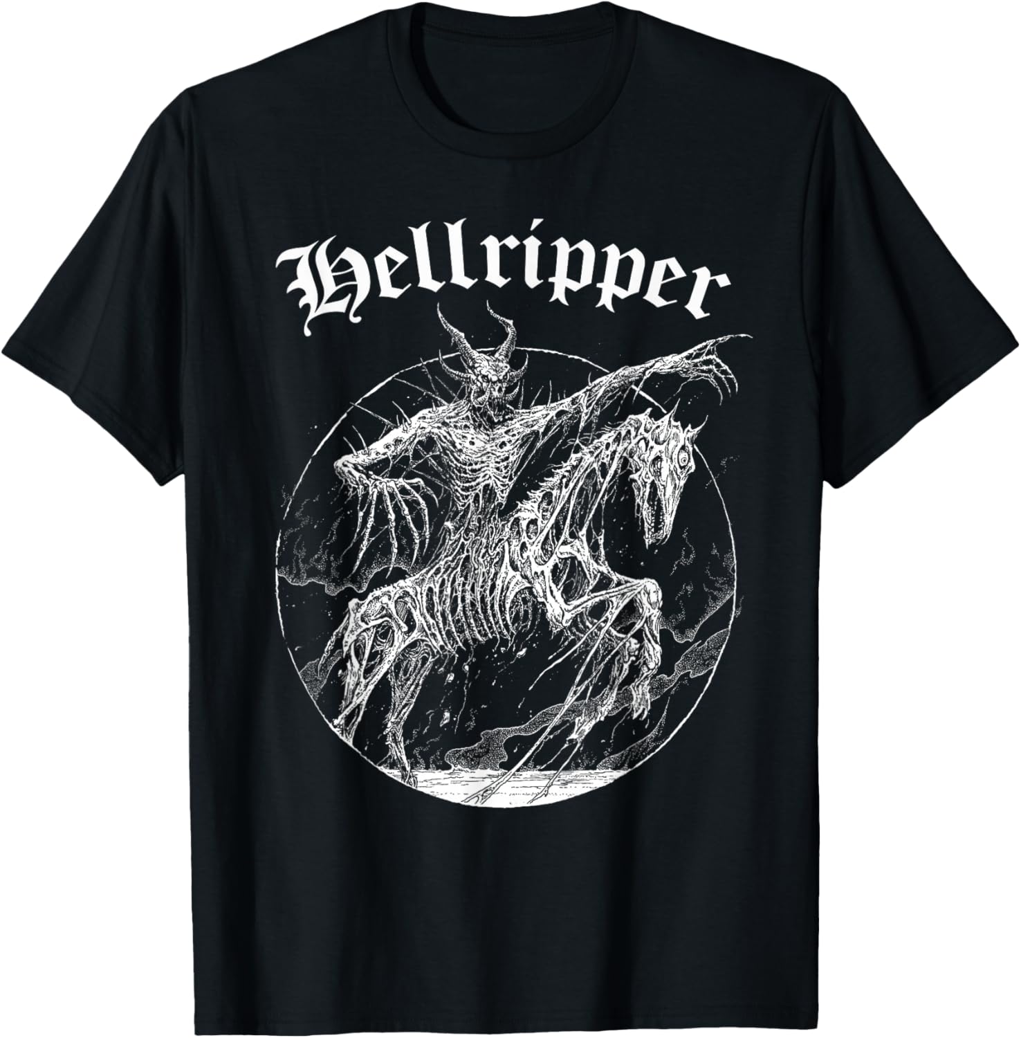 Hellripper 'The Nuckelavee' Black Cotton T-Shirt - Unisex-Adults and Kids - Short Sleeve - Small T-Shirt | Viral Stre...