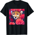 Cheetah Animal Roses Flower Pattern Print Graphic Design Apparel Comfort Fit Gift Ready