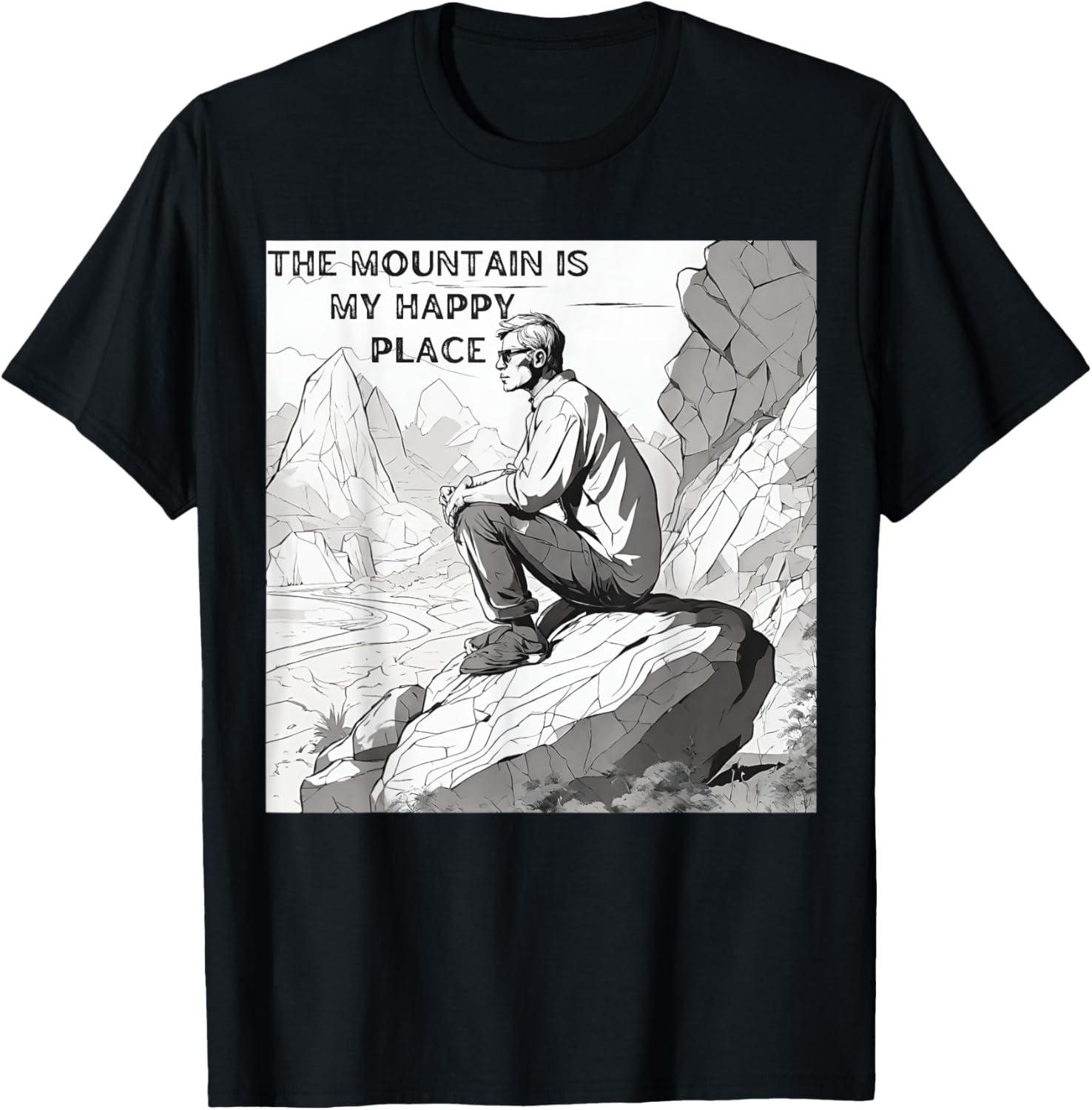 Mountain Lover Man Women Happy Place Skyline Adventure Apparel | Google Shopping Optimized | Customer Favorite