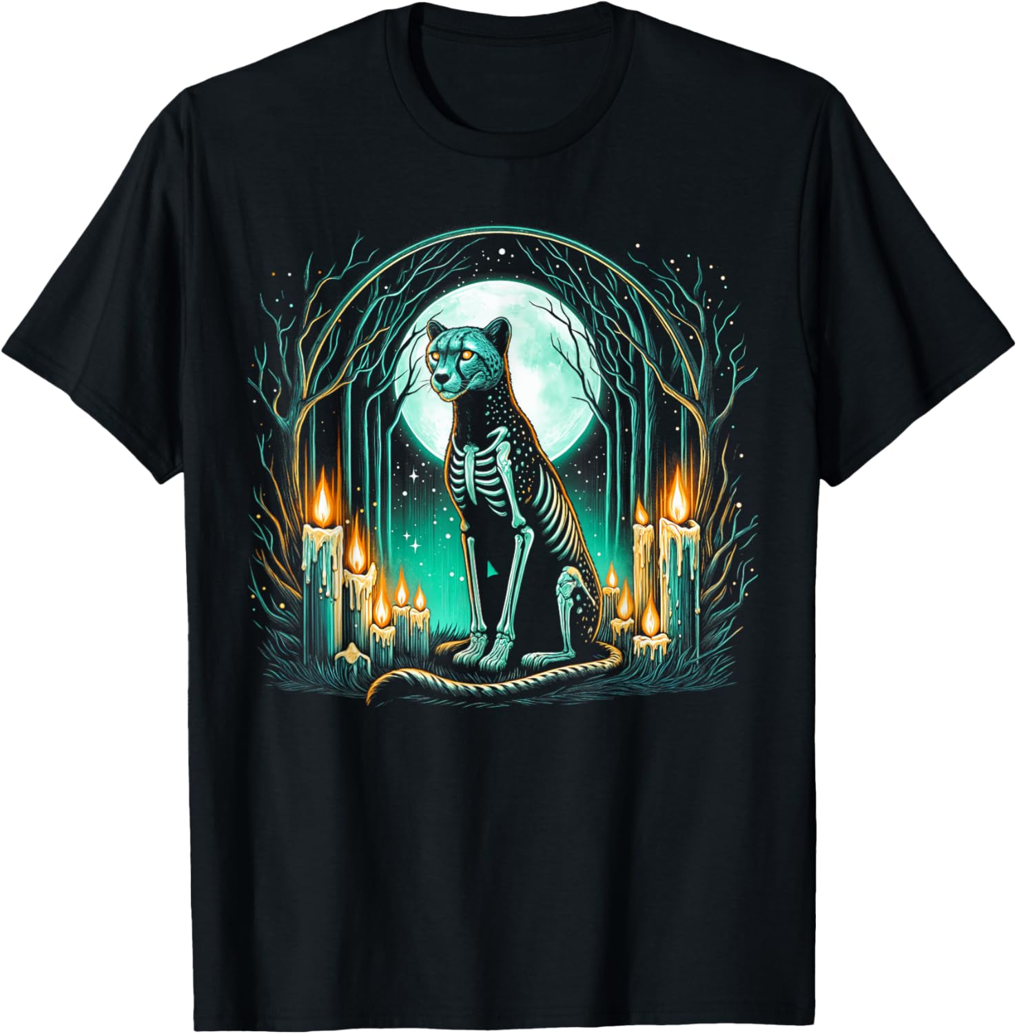 Cool Cheetah Skeleton Halloween Christmas Birthday Apparel Viral TikTok Find Gift Ready