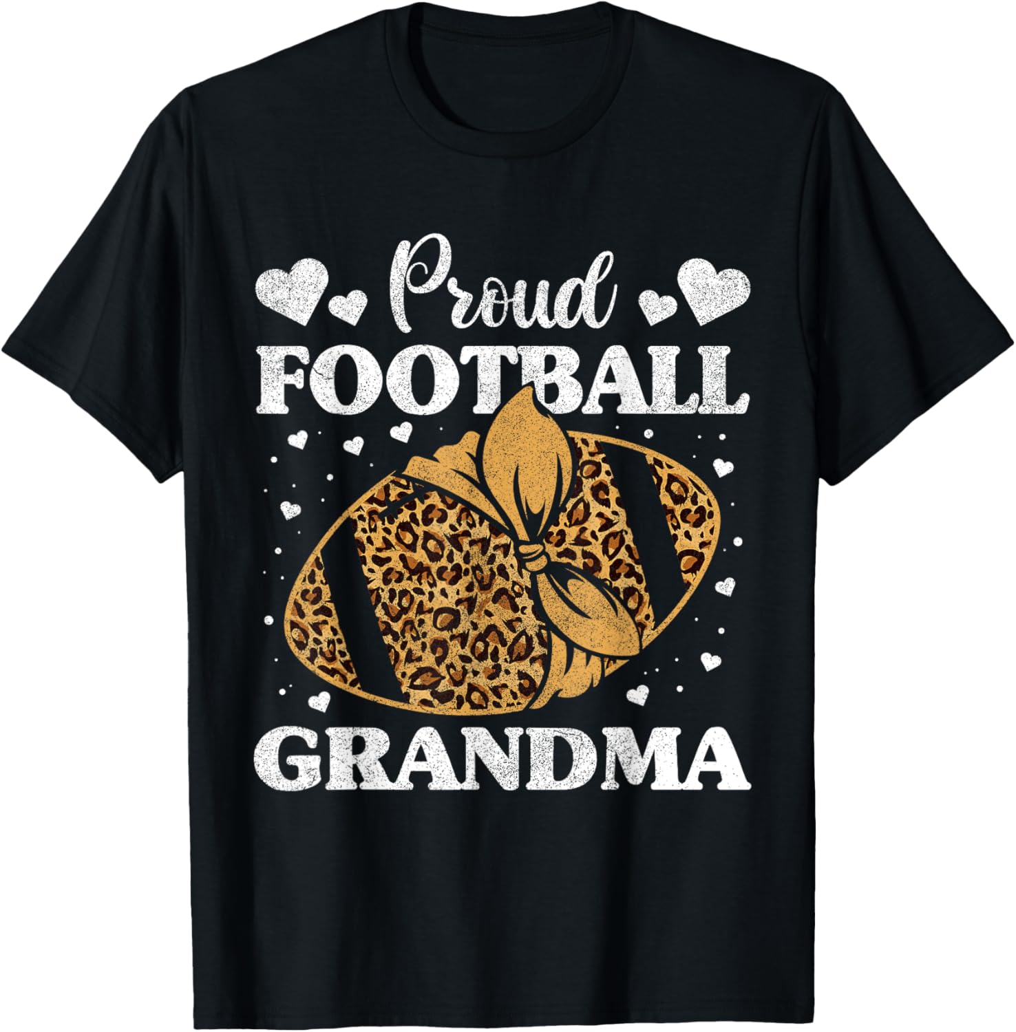Proud Football Grandma Shirt Women Football Cheetah Print T Shirt Comfort Fit US Top Pick