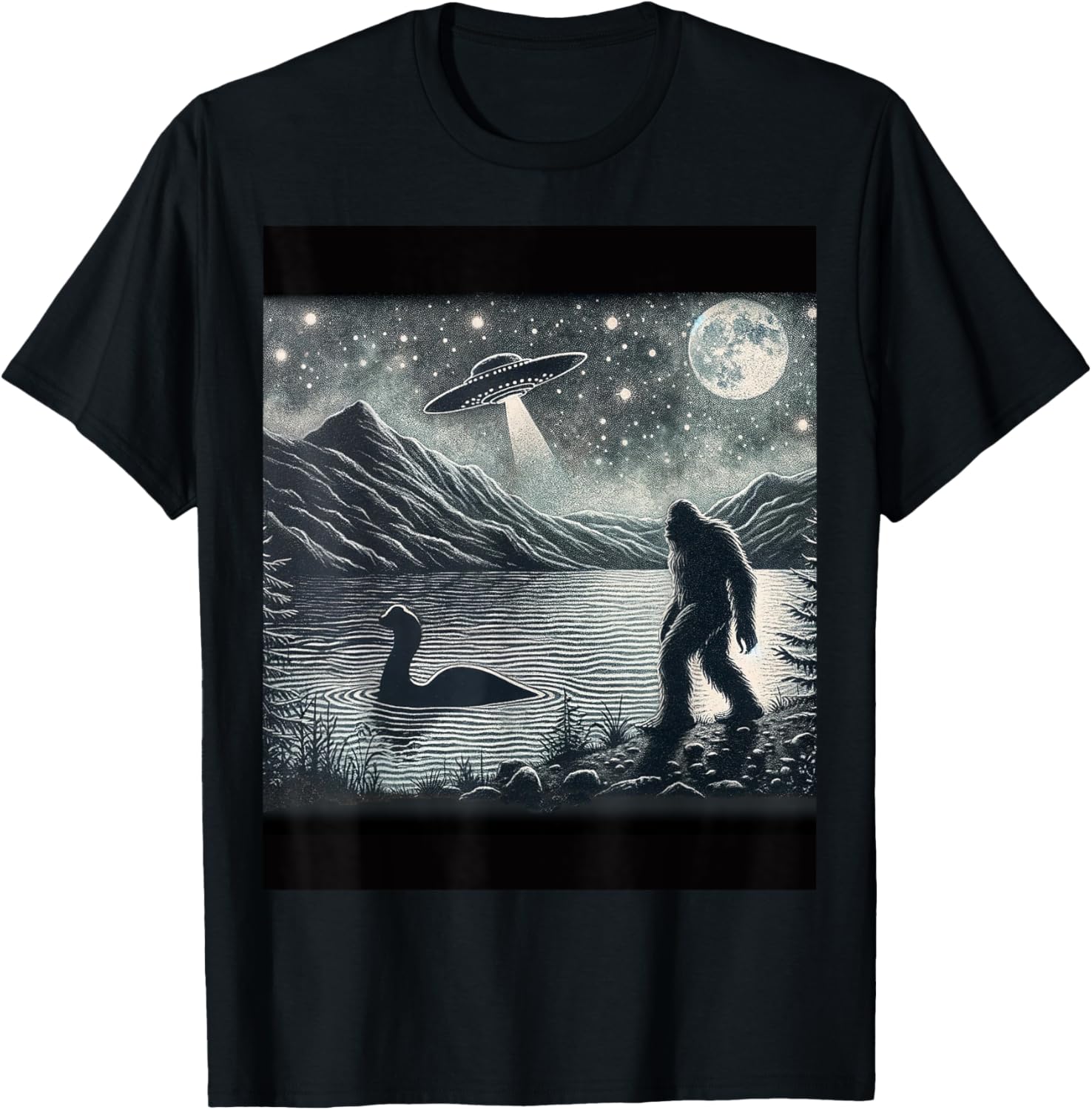 Bigfoot, Nessie, & Friends in Celestial Places Apparel | Premium Quality | Aesthetic Casual Look