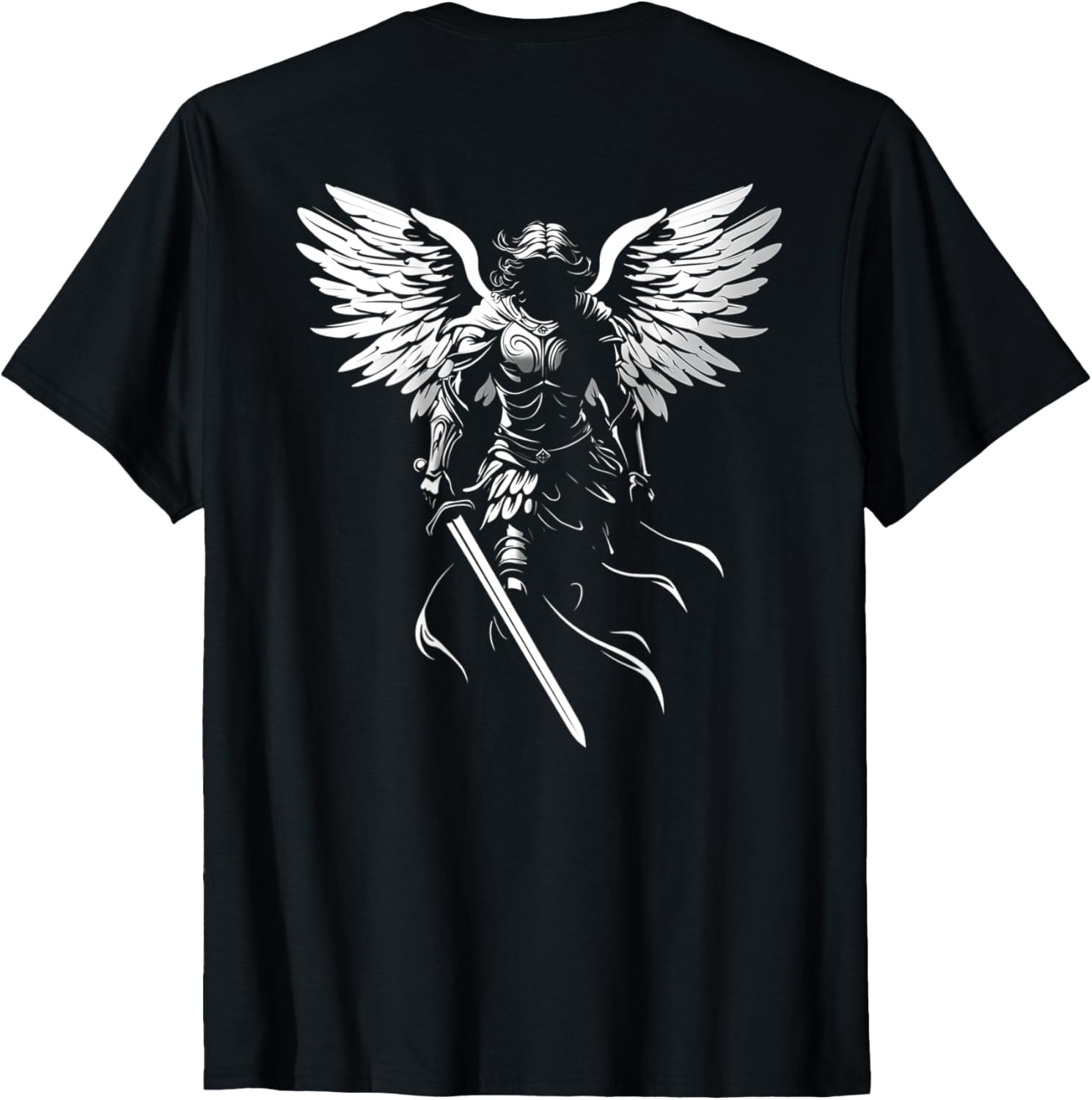 Saint Michael the Archangel Warrior Protector Design on Back Apparel | Viral Streetwear Style