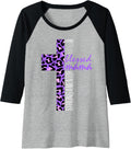 Womens Purple Blessed Mama Cheetah Print Christian Mom Mothers Day Raglan Baseball Tee T Shirt Comfort Fit Fan Favorite